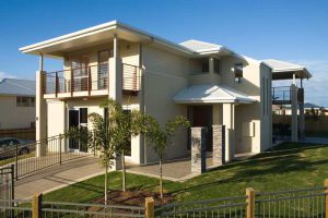 "Two-storey home design maximizing space and natural light."