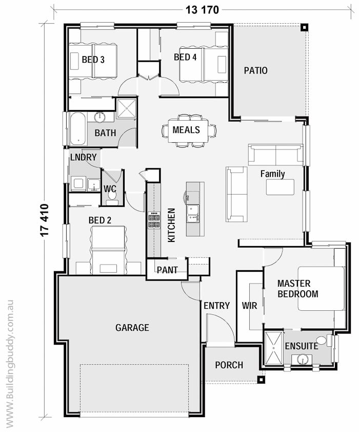 Bismark Single Storey Home Design - Floor layout