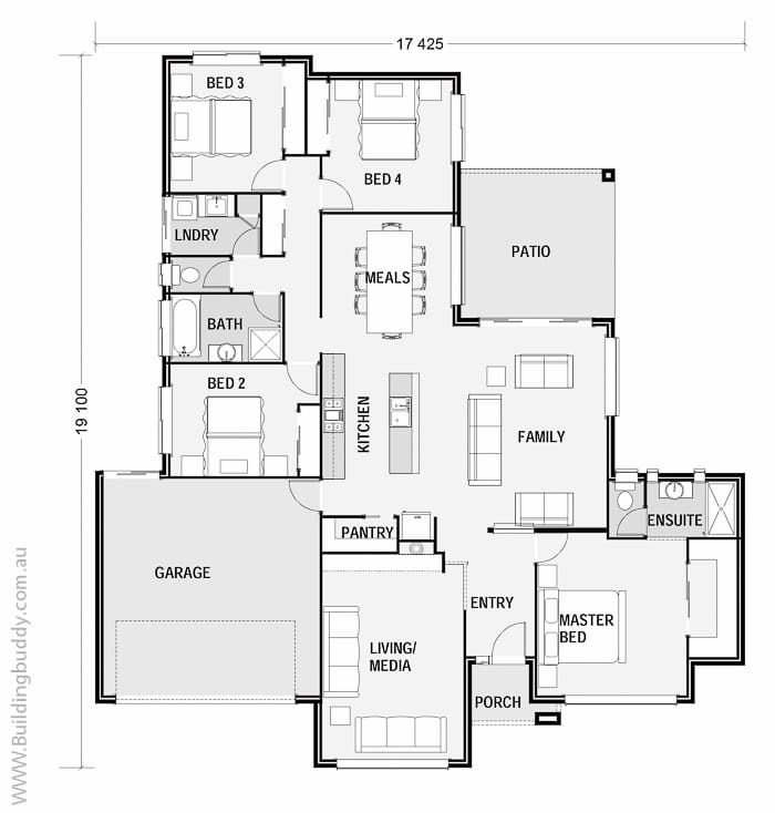 Blackwood Traditional Single Storey Home Design on a traditional block in Brsibane